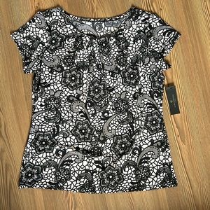 NWT Worthington Patterned Blouse Size Large Petite LP